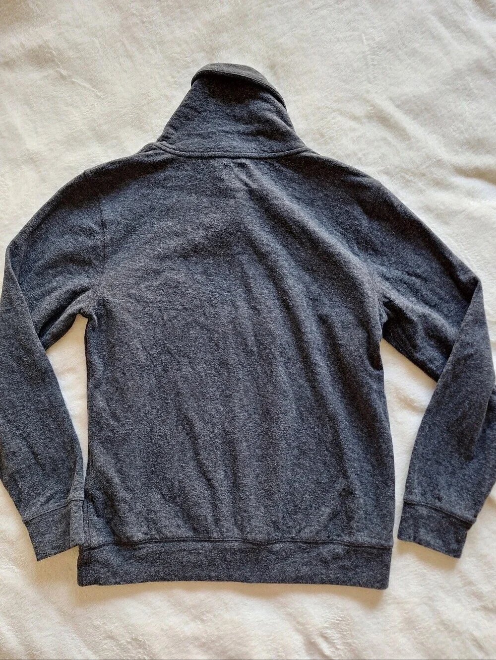 Faherty Men’s Medium Shawl Collar Pullover Organic Cotton Charcoal Heather